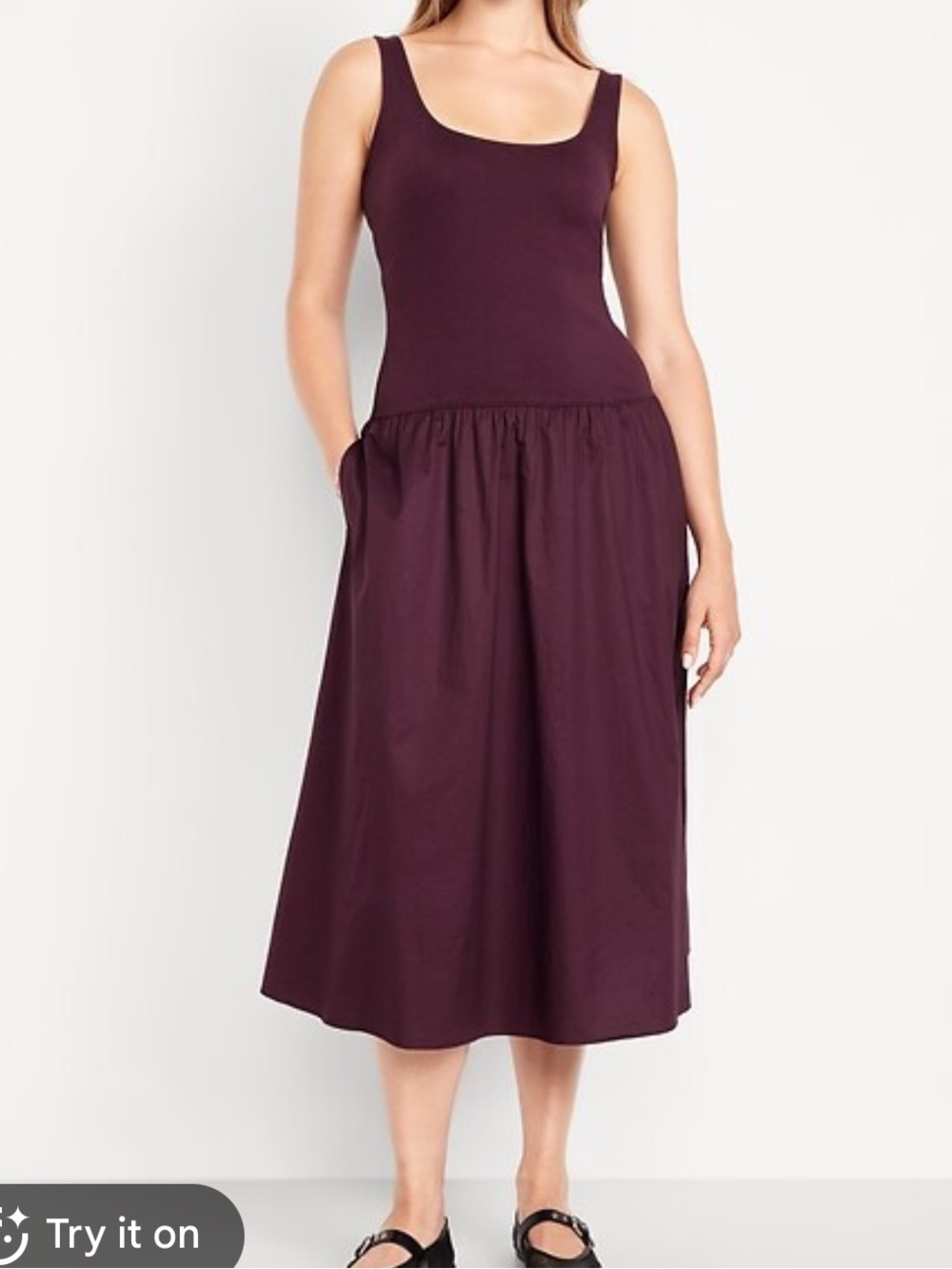 OLD NAVY WOMENS SLEEVELESS MIDI DRESS PLUM PURPLE XL